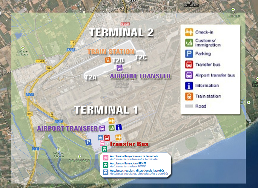 bcn barcelona airport map