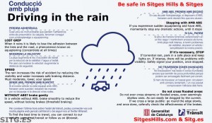 drive in rain in spain Sitges Catalonia Cataluyna