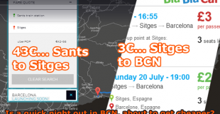 3€ Car Sitges to Barcelona vs Taxi Cab!