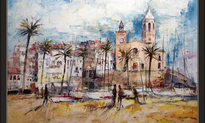 Sitges Church Painting Ernest Descals